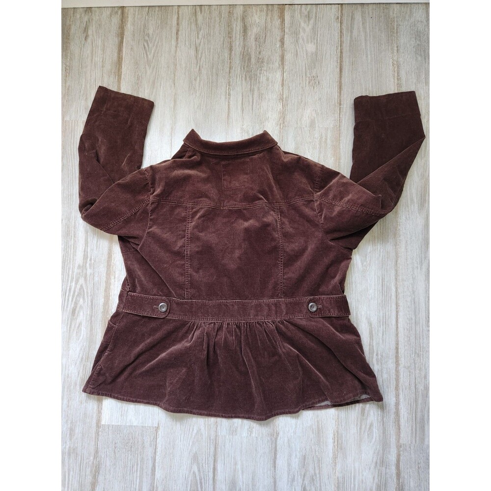 Sonoma Corduroy Blazer Jacket Brown Peplum Button Front Stretch Women 3X 90s Y2K - Picture 9 of 9